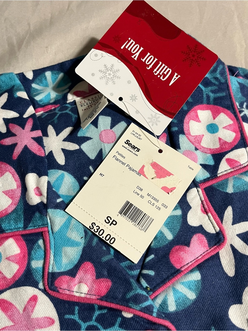 Classic Elements Navy Floral Pajama Set Women’s Size Small Petite New with Tags - Picture 3 of 5